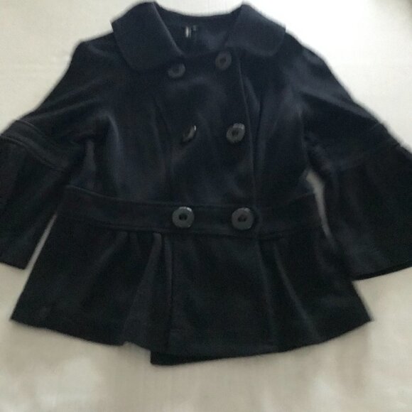 Ambition Black Six Front Buttons Blazer With Flare Sleeves - Picture 4 of 14